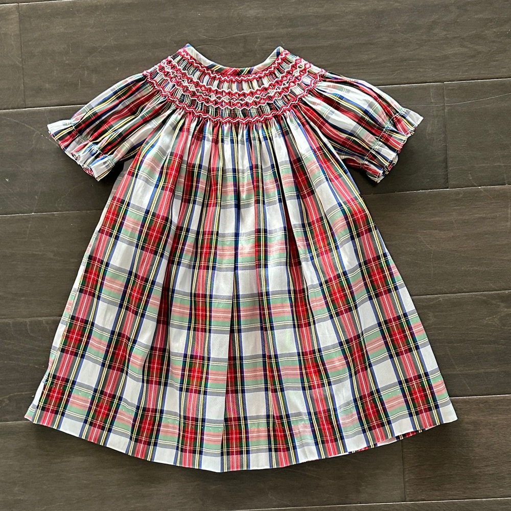 Smocked Plaid Holiday Dress - Picture 4 of 8